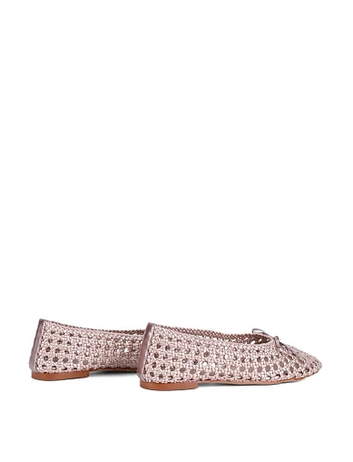 Женские балетки MIRATON кожаные розовые - фото 4 - Miraton