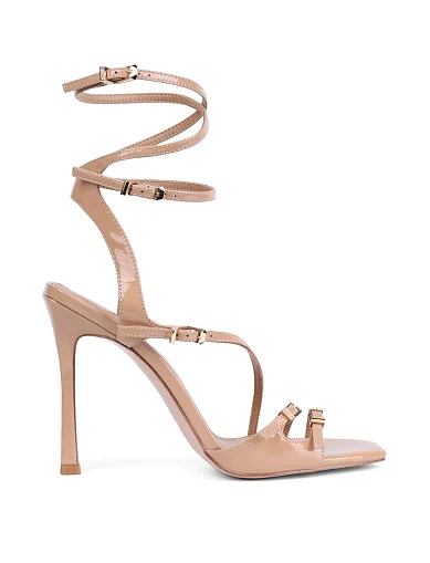 Женские босоножки MIRATON лаковые бежевые - фото 2 - Miraton