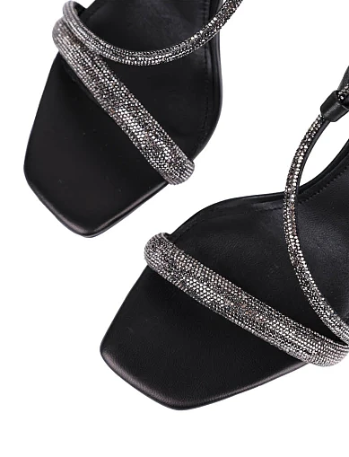 Женские босоножки MIRATON кожаные черные - фото 5 - Miraton