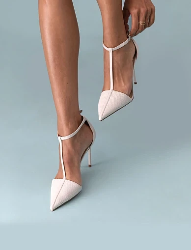 Женские туфли MIRATON кожаные белые - фото 2 - Miraton
