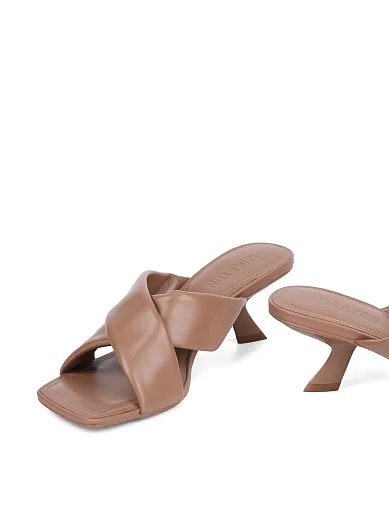 Женские сабо MIRATON кожаные бежевые - фото 2 - Miraton