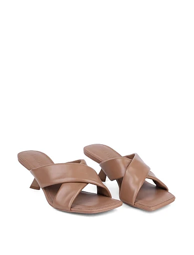 Женские сабо MIRATON кожаные бежевые - фото 3 - Miraton