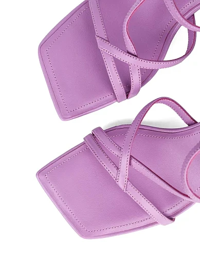 Жіночі босоніжки MIRATON шкіряні фіолетові (2546-6) - фото 6 - Miraton