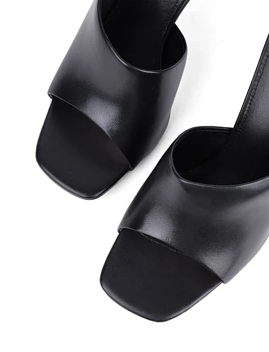 Жіночі сабо MIRATON шкіряні чорні (2569-1-10) - фото 6 - Miraton