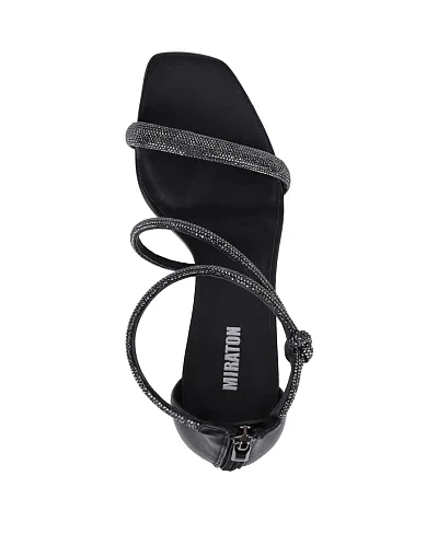 Женские босоножки MIRATON кожаные черные - фото 5 - Miraton