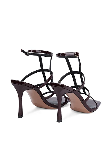 Женские босоножки MiaMay лаковые бордовые - фото 5 - Miraton