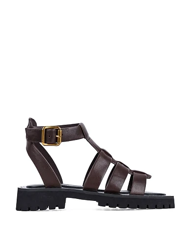 Женские сандалии MIRATON кожаные коричневые - фото 2 - Miraton