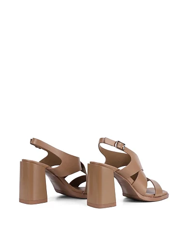 Женские босоножки Attizzare кожаные бежевые - фото 5 - Miraton