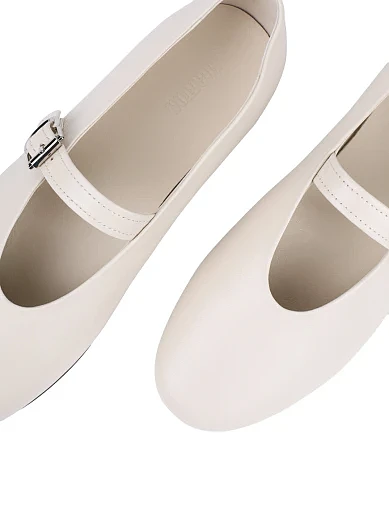 Женские балетки MIRATON кожаные рисовые - фото 6 - Miraton