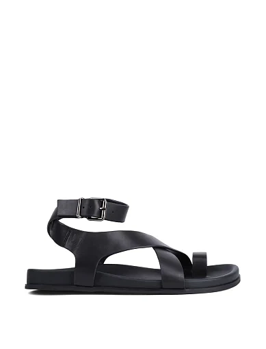 Женские сандалии MIRATON кожаные черные - фото 1 - Miraton