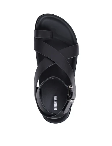 Женские сандалии MIRATON кожаные черные - фото 2 - Miraton