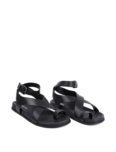 Женские сандалии MIRATON кожаные черные - фото 3 - Miraton