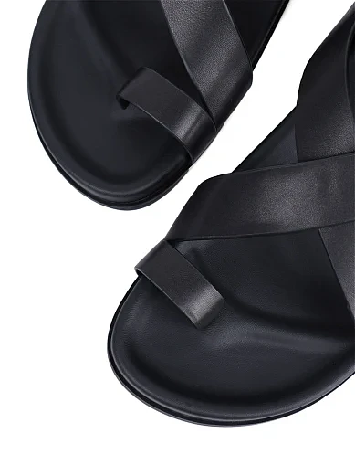 Женские сандалии MIRATON кожаные черные - фото 5 - Miraton