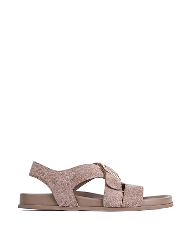 Женские сандалии MIRATON велюровые бежевые - фото 1 - Miraton