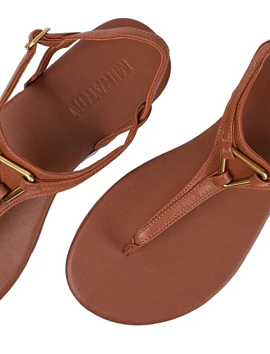 Женские сандалии MIRATON кожаные коричневые - фото 6 - Miraton