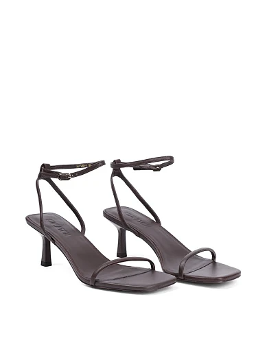 Женские босоножки MIRATON кожаные коричневые - фото 3 - Miraton