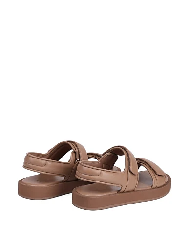 Женские сандалии MIRATON кожаные бежевые - фото 4 - Miraton