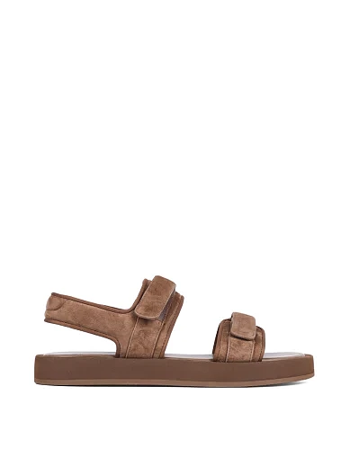 Женские сандалии MIRATON велюровые коричневые - фото 1 - Miraton