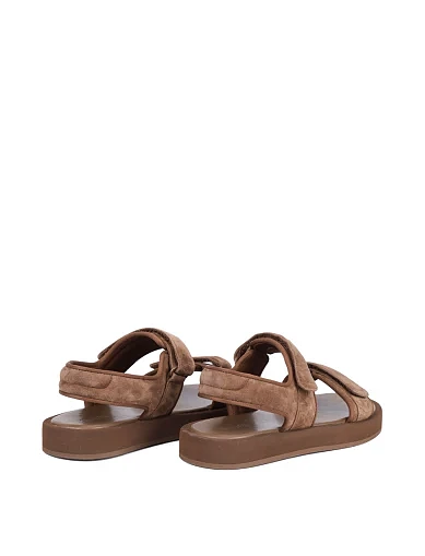 Женские сандалии MIRATON велюровые коричневые - фото 4 - Miraton