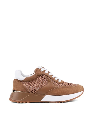 Женские кроссовки MIRATON кожаные коричневые - фото 1 - Miraton