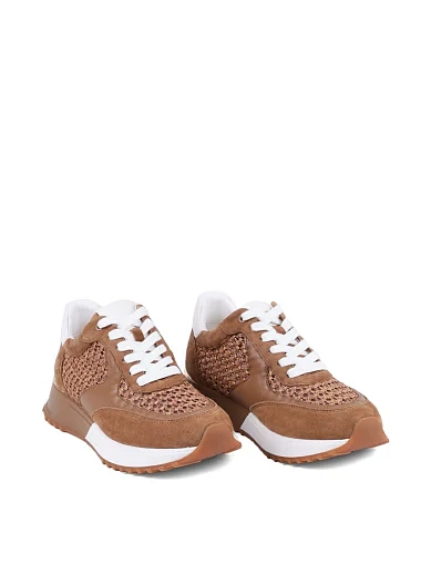 Женские кроссовки MIRATON кожаные коричневые - фото 3 - Miraton