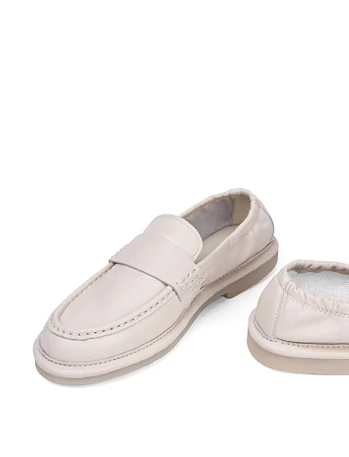 Жіночі сліпери MIRATON шкіряні рисового кольору (AW5240104-2) - фото 2 - Miraton