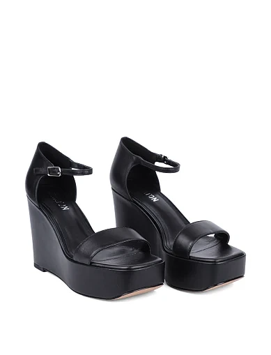 Женские босоножки MIRATON кожаные черные - фото 3 - Miraton