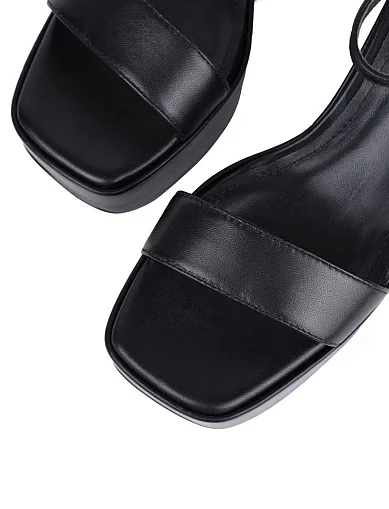 Женские босоножки MIRATON кожаные черные - фото 5 - Miraton