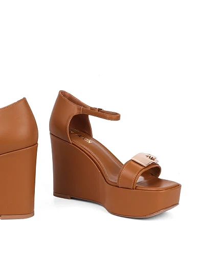 Женские босоножки MIRATON кожаные коричневые - фото 2 - Miraton