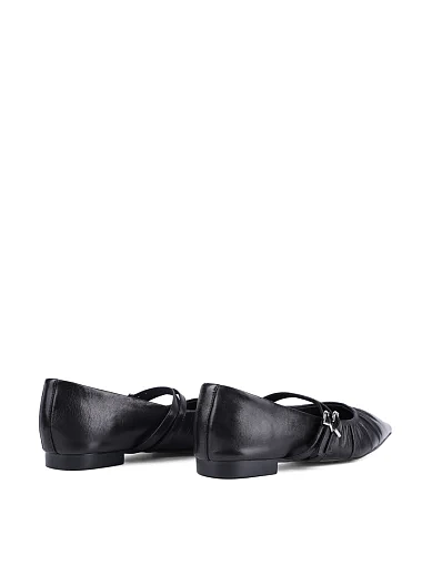 Женские балетки MIRATON кожаные черные - фото 4 - Miraton