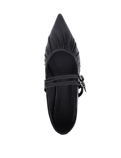 Женские балетки MIRATON кожаные черные - фото 5 - Miraton