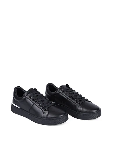 Женские кеды MIRATON кожаные черные - фото 3 - Miraton