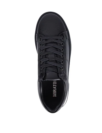 Женские кеды MIRATON кожаные черные - фото 5 - Miraton