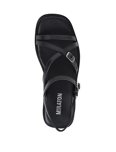 Жіночі сандалі MIRATON шкіряні чорні (E407-H184-1) - фото 2 - Miraton