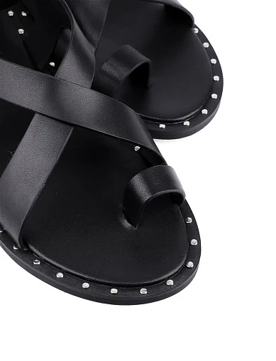 Жіночі сандалі MIRATON шкіряні чорні (E3247-W01) - фото 5 - Miraton