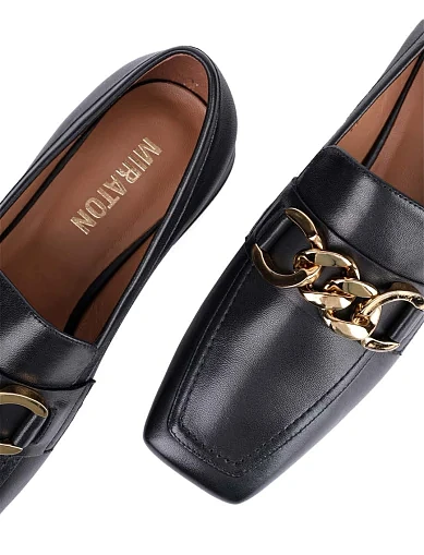 Женские слиперы MIRATON кожаные черные - фото 5 - Miraton