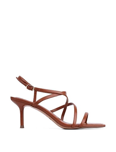 Женские босоножки MIRATON кожаные коричневые - фото 1 - Miraton