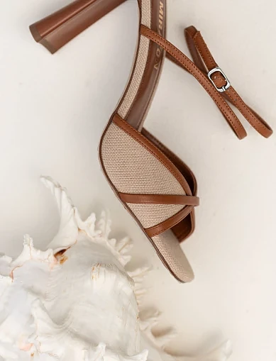 Женские босоножки MIRATON кожаные коричневые - фото 7 - Miraton