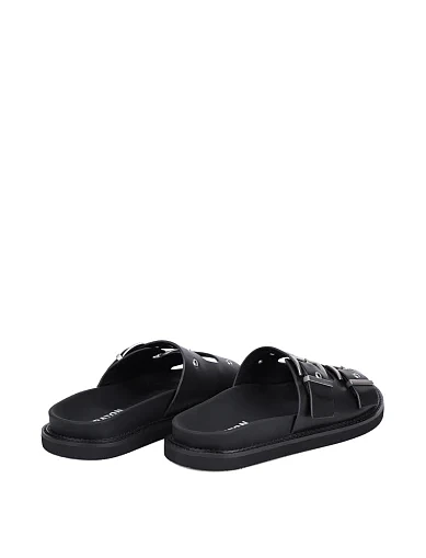 Женские шлепанцы MIRATON кожаные черные - фото 4 - Miraton