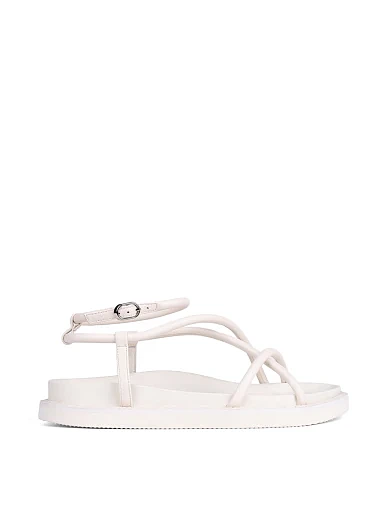 Женские сандалии MIRATON кожаные рисового цвета - фото 1 - Miraton