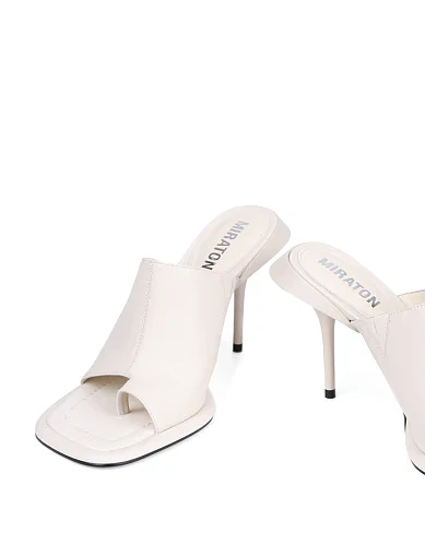 Жіночі сабо MIRATON шкіряні рисового кольору (RY738-93) - фото 2 - Miraton