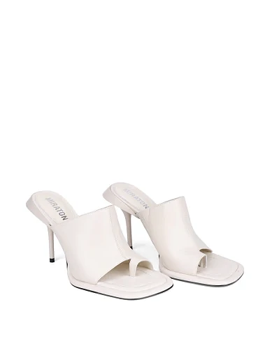 Жіночі сабо MIRATON шкіряні рисового кольору (RY738-93) - фото 4 - Miraton