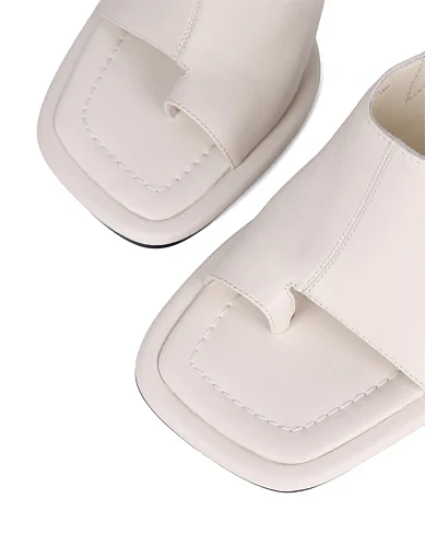 Жіночі сабо MIRATON шкіряні рисового кольору (RY738-93) - фото 5 - Miraton