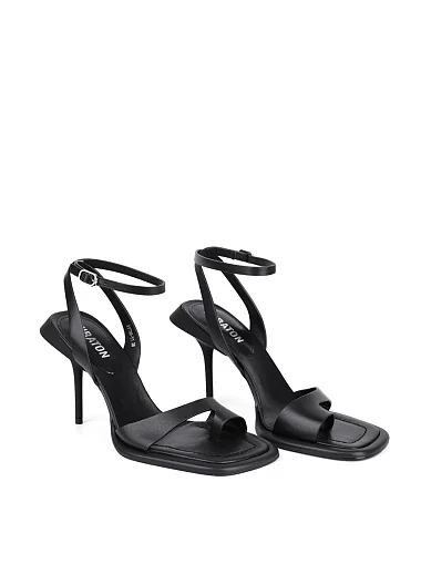 Женские босоножки MIRATON кожаные черные - фото 4 - Miraton