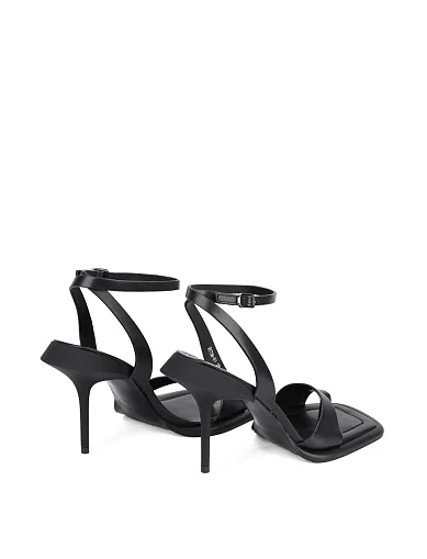 Женские босоножки MIRATON кожаные черные - фото 5 - Miraton