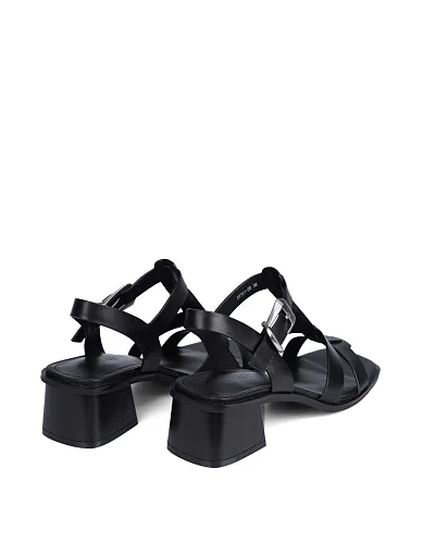 Женские босоножки MIRATON кожаные черные - фото 5 - Miraton