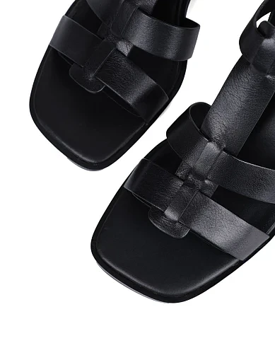 Женские босоножки MIRATON кожаные черные - фото 6 - Miraton