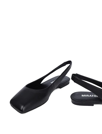 Женские балетки MIRATON кожаные черные - фото 3 - Miraton