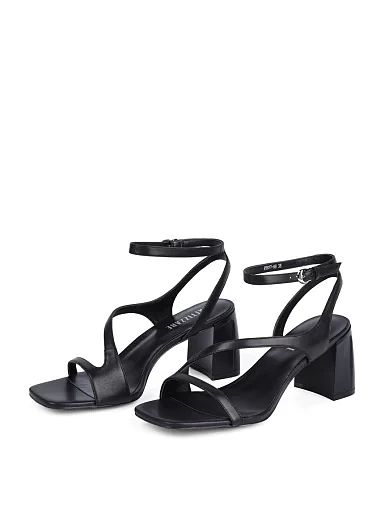 Женские босоножки Attizzare кожаные черные - фото 4 - Miraton