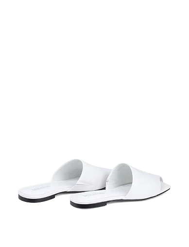 Женские шлепанцы MIRATON кожаные рисового цвета - фото 4 - Miraton